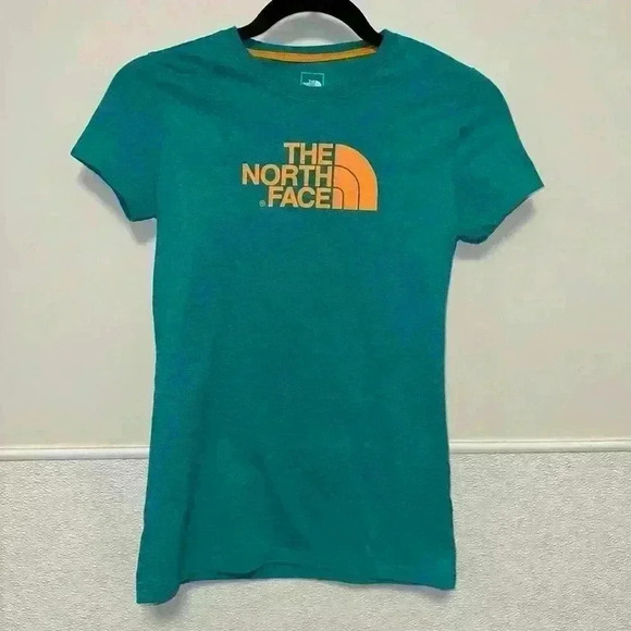 The North Face T-Shirt Teal Orange XS for Women - Picture 6 of 8